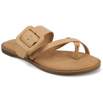 Journee Layra Women's Slip-On Toe Post Flat Sandals