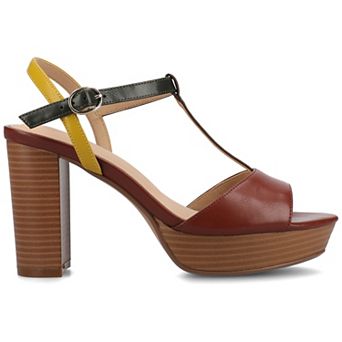Journee Women's Nalie T-Strap Platform Dress Sandals