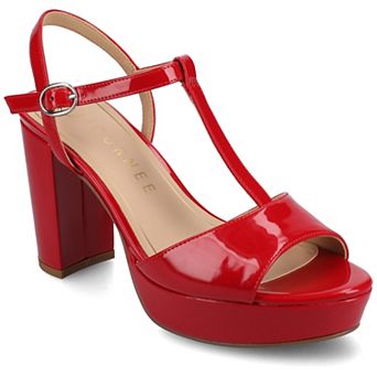 Journee Women's Nalie T-Strap Platform Dress Sandals