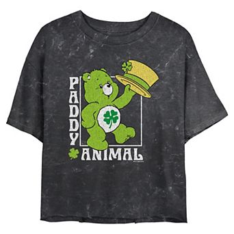 Juniors' Care Bears Good Luck Bear Paddy Animal Cropped Graphic Tee