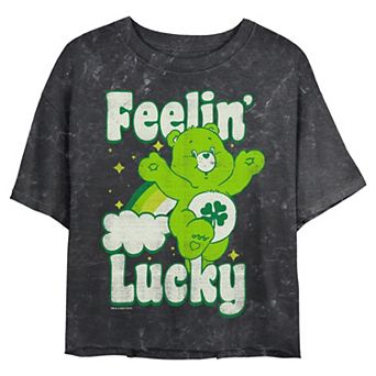 Juniors' Care Bears Good Luck Bear Feelin' Lucky Cropped Graphic Tee