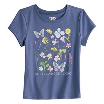 Girls 6-20 SO® Short Sleeve Graphic Baby Tee in Regular & Plus Size
