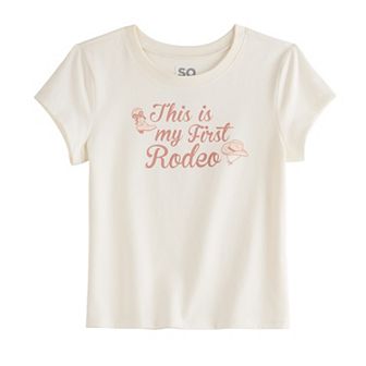 Girls 6-20 SO® Short Sleeve Graphic Baby Tee in Regular & Plus Size