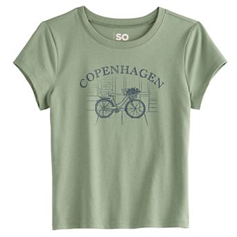 Girls 6-20 SO® Short Sleeve Graphic Baby Tee in Regular & Plus Size