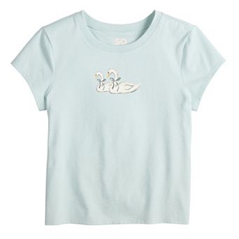 Girls 6-20 SO® Short Sleeve Graphic Baby Tee in Regular & Plus Size