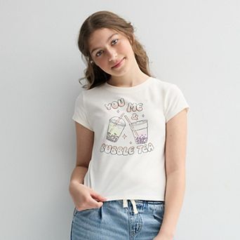 Girls 6-20 SO® Short Sleeve Graphic Baby Tee in Regular & Plus Size