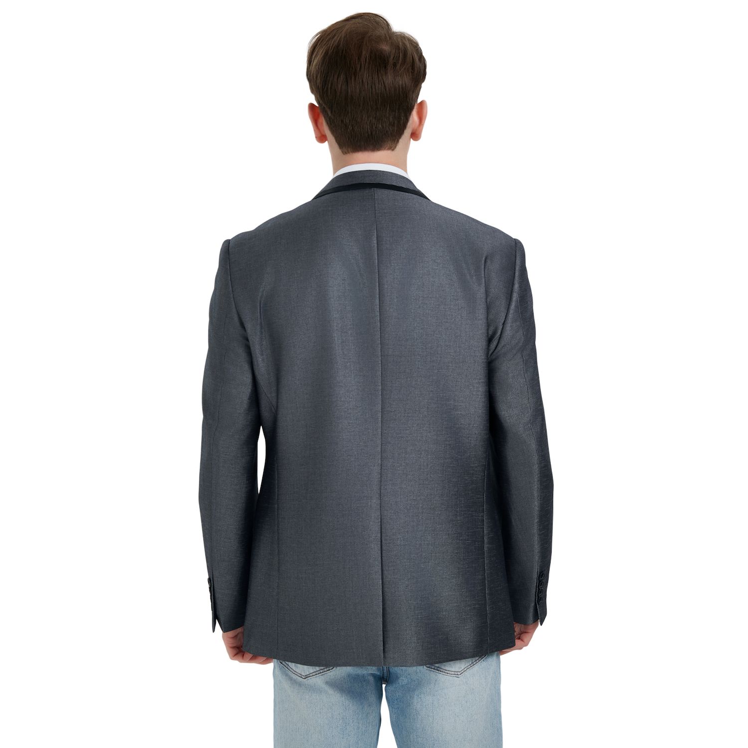 Men's Bespoke Silver Dobby Suit Jacket