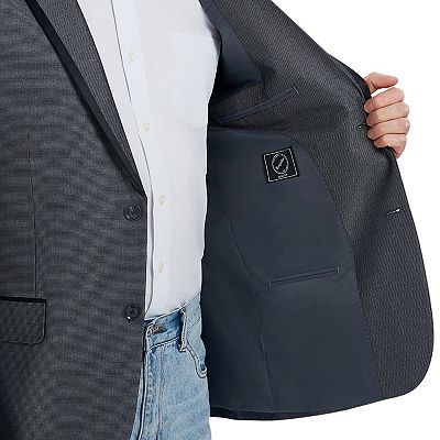Men's Bespoke Silver Dobby Suit Jacket