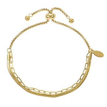 City Luxe Waterproof Gold Tone Adjustable Bolo Bracelet