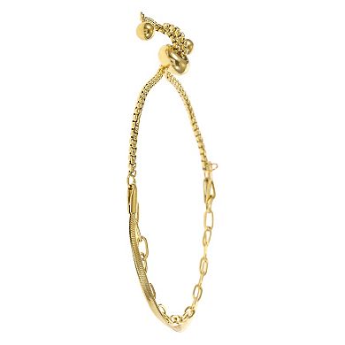 City Luxe Waterproof Gold Tone Adjustable Bolo Bracelet