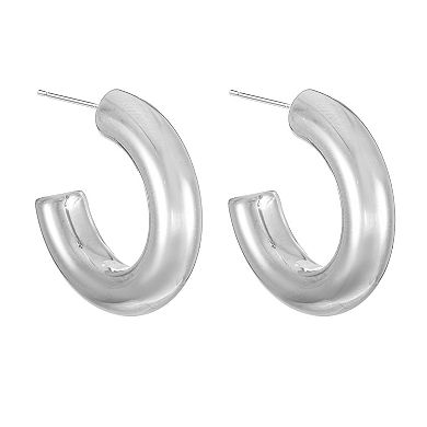 City Luxe Waterproof Stainless Steel Hoop Earrings