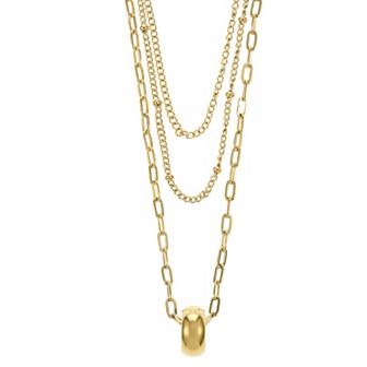 City Luxe Waterproof Gold Tone Multi-Chain Necklace