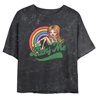 Juniors' Bratz Lucky Me Cropped Graphic Tee