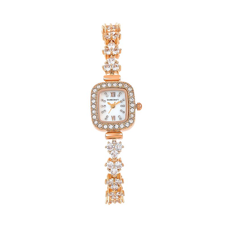 Danecraft Women's Gold Plated Square Watch, Size: 20MM, Rose Gold Tone