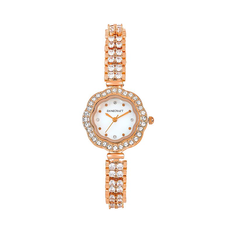 Danecraft Women's Gold Plated Geometric Watch, Size: 28 mm, Rose Gold Tone