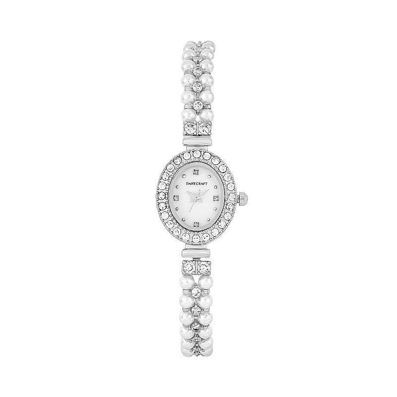 Danecraft Women's Silver Plated Oval Watch, Size: 25MM, Silver Tone