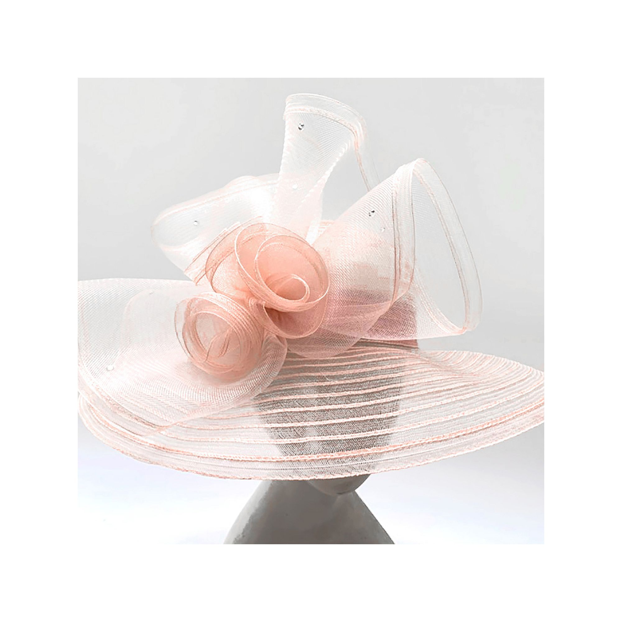 Womens Bellisima Sheer Wide-Brim Hat, Orange