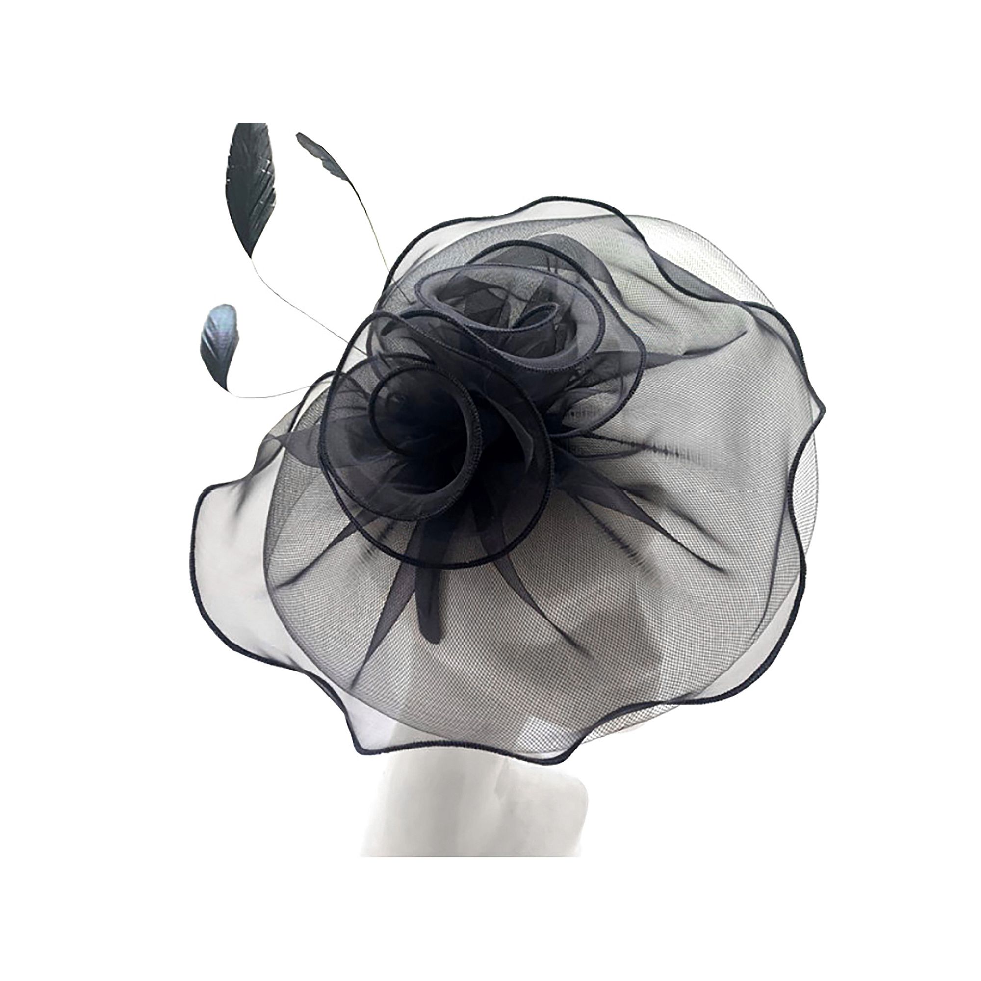 Womens Bellisima Wavy Net Fascinator, Black