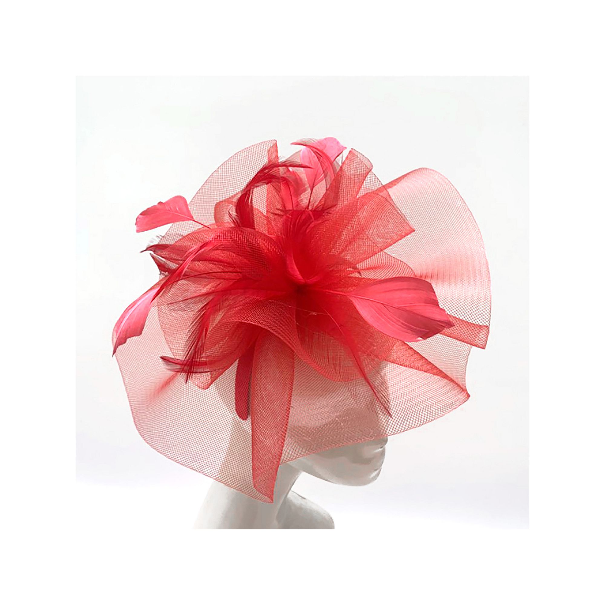 Womens Bellisima Double Layer Crinoline Fascinator, Red