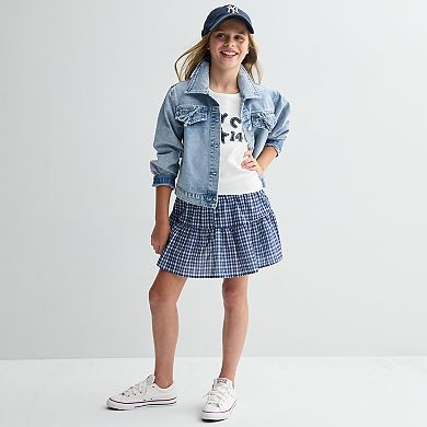 Girls 7-16 Speechless 2-pc. Graphic Tee & Plaid Skirt Set