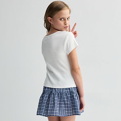 Girls 7-16 Speechless 2-pc. Graphic Tee & Plaid Skirt Set