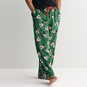 Men's Disney's Mickey Mouse Antler Plush Fleece Pajama Pants