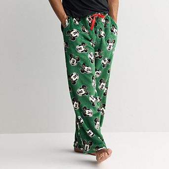 Men's Disney's Mickey Mouse Antler Plush Fleece Pajama Pants