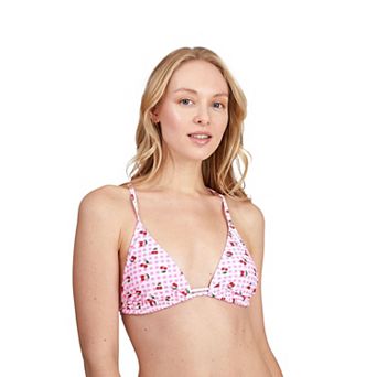 Juniors' Cyn & Luca Cherries Tess Triangle Bikini Top