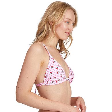 Juniors' Cyn & Luca Cherries Tess Triangle Bikini Top