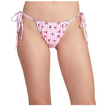 Juniors' Cyn & Luca Cherries String Bikini Bottoms