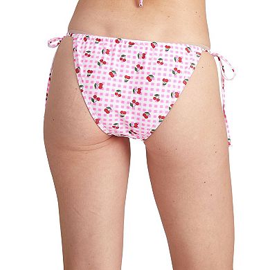 Juniors' Cyn & Luca Cherries String Bikini Bottoms