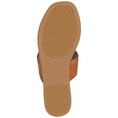 Journee Women's Prizzie Multi Strap Toe Ring Flat Sandals