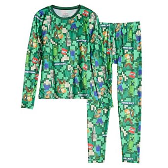 Boys 4-12 Cuddl Duds Minecraft 2 pc Stretch Base Layer Set
