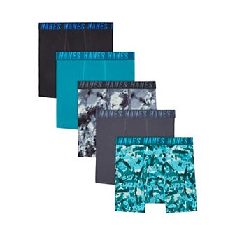 Boys 4-20 Hanes® 5 Pack Moves Ultimate Moisture Wicking Boxer Briefs Underwear