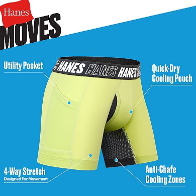Boys Hanes® 5 Pack Moves Ultimate X Temp Odor Control Moisture Wicking Boxer Briefs Underwear