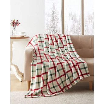 Kate Aurora Holiday Classics Christmas Plaid and Ultra Plush Accent Throw Blanket
