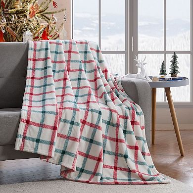 Kate Aurora Holiday Classics Christmas Plaid and Ultra Plush Accent Throw Blanket
