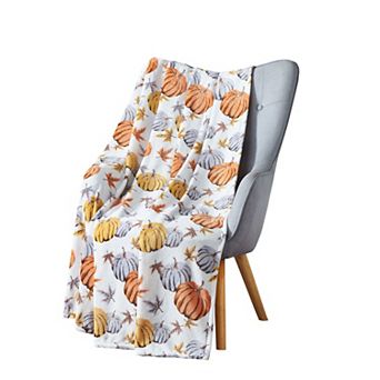 Kate Aurora Thanksgiving Harvest Golden Pumpkins Ultra Soft and Plush Oversized Throw Blanket