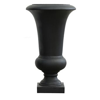 LuxenHome 22.75" H Black Slim MgO Urn Planter