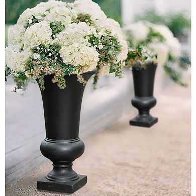 LuxenHome 22.75" H Black Slim MgO Urn Planter
