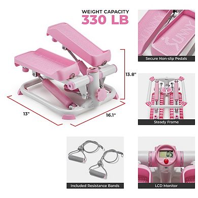 Sunny Health & Fitness Smart Pink Mini Stepper