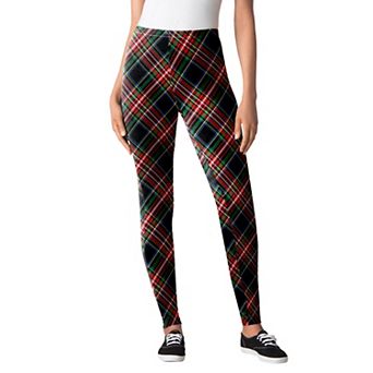 Woman Within Plus Size Petite Stretch-Cotton Knit Pull-On Printed Leggings