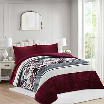 Marcielo 3 pc Micromink Sherpa Comforter Set Fluffy Ultra Cozy Comforter