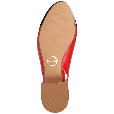 Journee Collection Sammie Women's Cap Toe Block Heel Slingback Pumps
