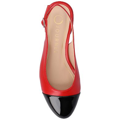 Journee Collection Sammie Women's Cap Toe Block Heel Slingback Pumps