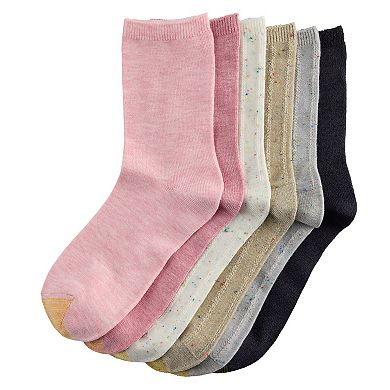Women's GOLDTOE® Tuck Stitch Midi Crew Socks 6-pk.