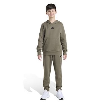 Boys 8-20 adidas 2 pc Long Sleeve Pullover Hoodie & Joggers Fleece Set