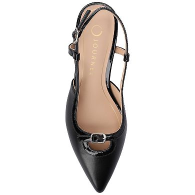 Journee Collection Padma Women's Pointed Toe Kitten Heel Slingback Pumps