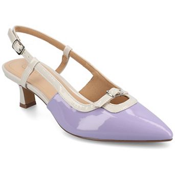 Journee Padma Women's Pointed Toe Kitten Heel Slingback Pumps