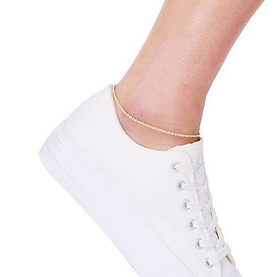 14k Gold Hollow Rope Chain Anklet